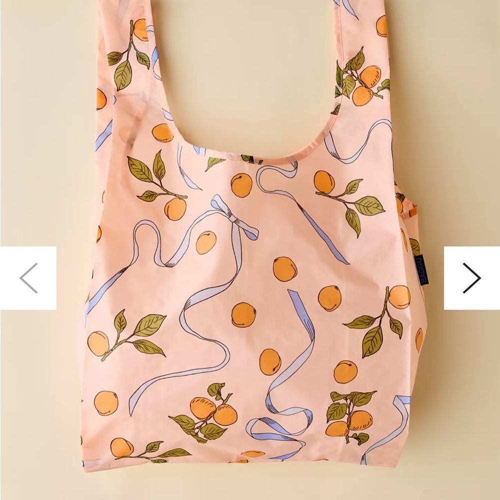 Baggu Standard Reusable Tote - Apricot and Ribbons Like New